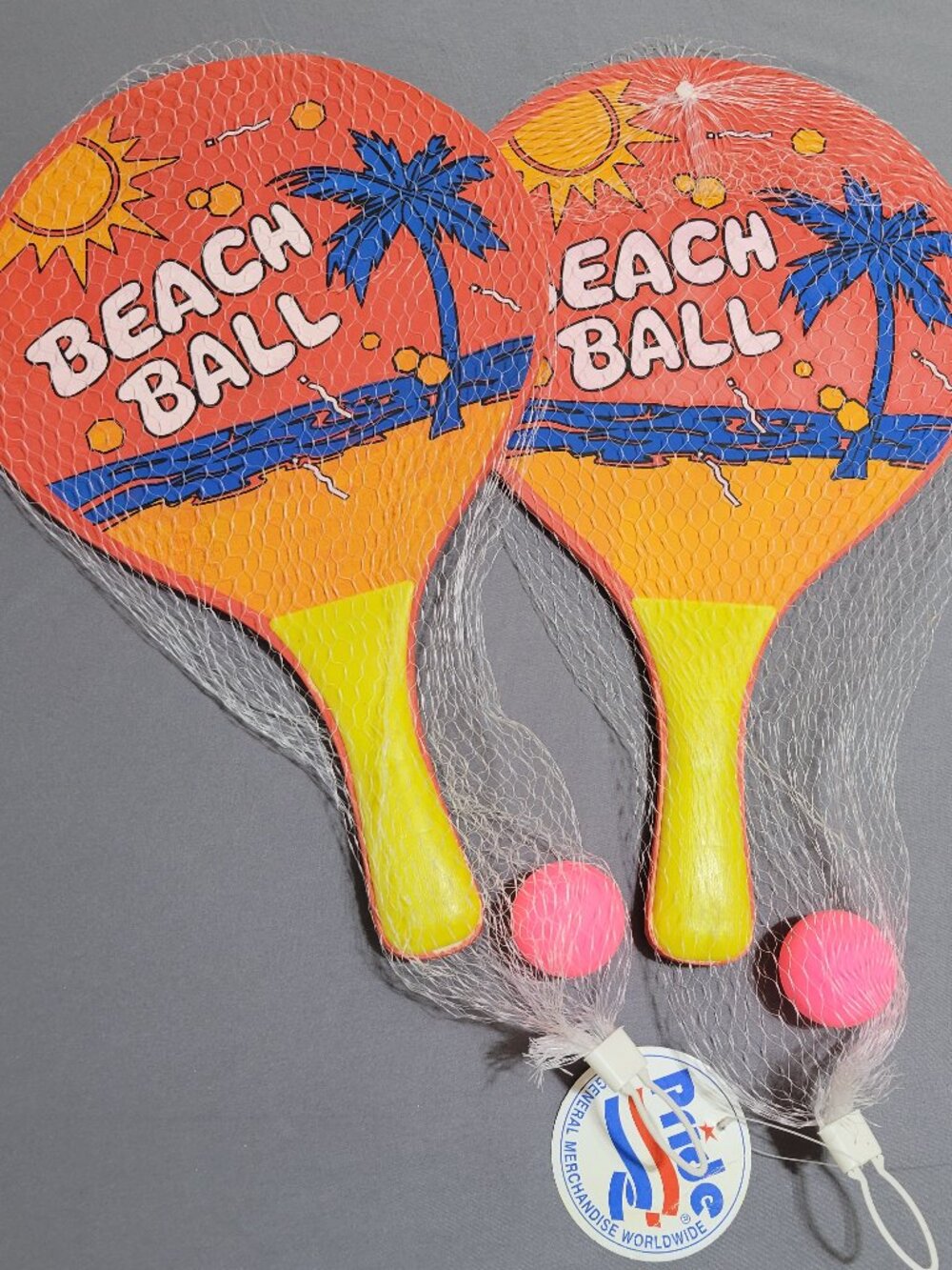Beach Ball Paddle Set Beach Toys 2 Paddles Two Balls - Lake, Camping, Family Fun